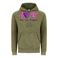 Vintage Olive Peace Love Dragons Vintage Hoodie - RanaPortraitStore