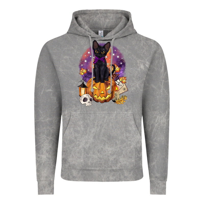 Halloween Black Cat Pumpkin Vintage Hoodie by BarkalooDesign | Teevron