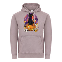 Vintage Zinc halloween black cat pumpkin Vintage Hoodie - BarkalooDesign