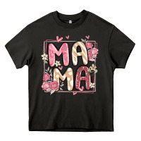 Asphalt floral mama Heavy Core Tee - MaliasSmallBusiness