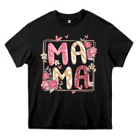 Black floral mama Heavy Core Tee - MaliasSmallBusiness