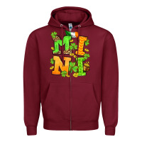 Burgundy St. Patrick's Day mini Zipper Hoodie - OliviaCreatesArt