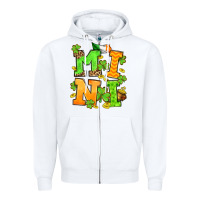 White St. Patrick's Day mini Zipper Hoodie - OliviaCreatesArt