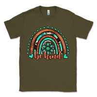 Army Green be kind western turquoise rainbow Classic Tee - JahusDesignShop