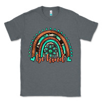 Charcoal Heather be kind western turquoise rainbow Classic Tee - JahusDesignShop