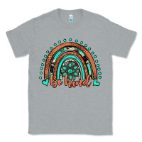 Heather Grey be kind western turquoise rainbow Classic Tee - JahusDesignShop