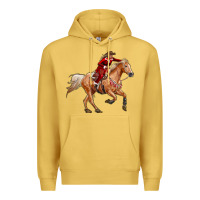 Antique Gold Western Christmas Cowgirl On The Horse Premium Hoodie - RanaPortraitStore