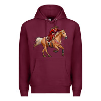 Burgundy Western Christmas Cowgirl On The Horse Premium Hoodie - RanaPortraitStore
