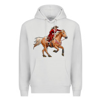 Dove Grey Western Christmas Cowgirl On The Horse Premium Hoodie - RanaPortraitStore
