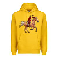 Lemon Western Christmas Cowgirl On The Horse Premium Hoodie - RanaPortraitStore