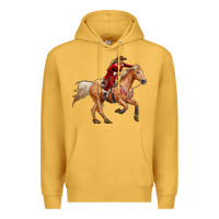 Mustard Western Christmas Cowgirl On The Horse Premium Hoodie - RanaPortraitStore