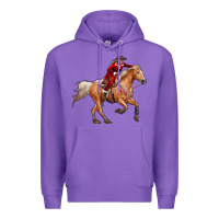 Purple Western Christmas Cowgirl On The Horse Premium Hoodie - RanaPortraitStore