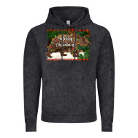 Vintage Black merry christmas bear Vintage Hoodie - BarkalooDesign