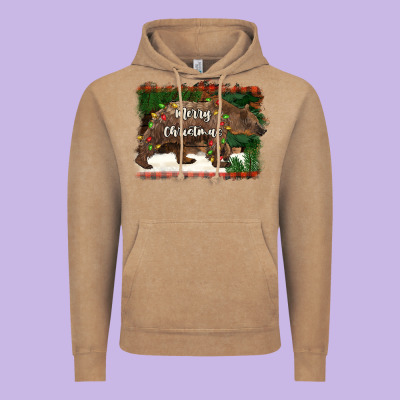 Merry Christmas Bear Vintage Hoodie Designed By Barkaloodesign