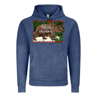 Vintage Denim merry christmas bear Vintage Hoodie - BarkalooDesign