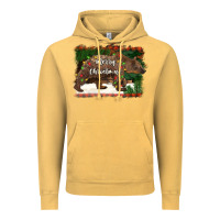 Vintage Mustard merry christmas bear Vintage Hoodie - BarkalooDesign