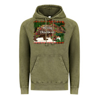 Vintage Olive merry christmas bear Vintage Hoodie - BarkalooDesign
