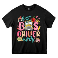 Black best bus driver ever Heavy Core Tee - MaliasSmallBusiness