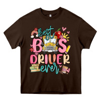 Chocolate Brown best bus driver ever Heavy Core Tee - MaliasSmallBusiness