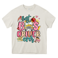Cream best bus driver ever Heavy Core Tee - MaliasSmallBusiness