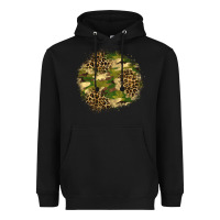 Black camouflage and leopard patch  2 Heavyweight Hoodie - BundleAndBundleShop