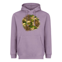 Lavender camouflage and leopard patch  2 Heavyweight Hoodie - BundleAndBundleShop