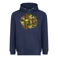 Navy camouflage and leopard patch  2 Heavyweight Hoodie - BundleAndBundleShop