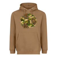 Toasted Coconut camouflage and leopard patch  2 Heavyweight Hoodie - BundleAndBundleShop