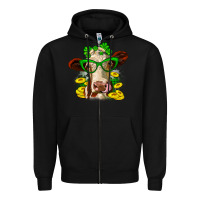 Black St. Patrick's Day cow Zipper Hoodie - OliviaCreatesArt