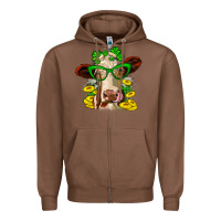 St. Patrick's Day Cow Zipper Hoodie | Teevron