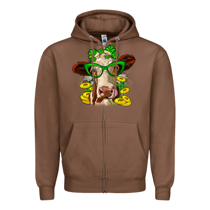 St. Patrick's Day Cow Zipper Hoodie by OliviaCreatesArt | Teevron