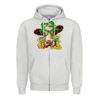 Dove Grey St. Patrick's Day cow Zipper Hoodie - OliviaCreatesArt