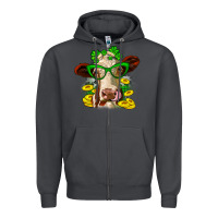 Smoke St. Patrick's Day cow Zipper Hoodie - OliviaCreatesArt