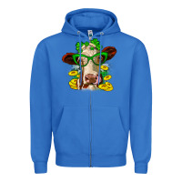True Royal St. Patrick's Day cow Zipper Hoodie - OliviaCreatesArt