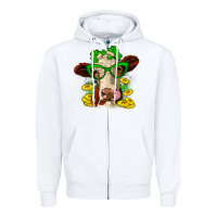 White St. Patrick's Day cow Zipper Hoodie - OliviaCreatesArt