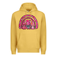 Antique Gold breast cancer rainbow gnomes Premium Hoodie - FaDigitalArtStudio