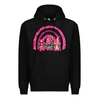 Black breast cancer rainbow gnomes Premium Hoodie - FaDigitalArtStudio