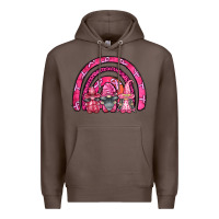 Coffee breast cancer rainbow gnomes Premium Hoodie - FaDigitalArtStudio