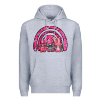 Heather Grey breast cancer rainbow gnomes Premium Hoodie - FaDigitalArtStudio