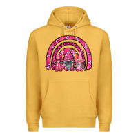 Mustard breast cancer rainbow gnomes Premium Hoodie - FaDigitalArtStudio