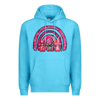 Ocean Blue breast cancer rainbow gnomes Premium Hoodie - FaDigitalArtStudio