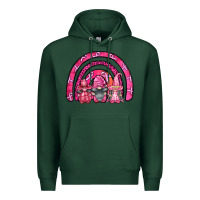 Sports Green breast cancer rainbow gnomes Premium Hoodie - FaDigitalArtStudio