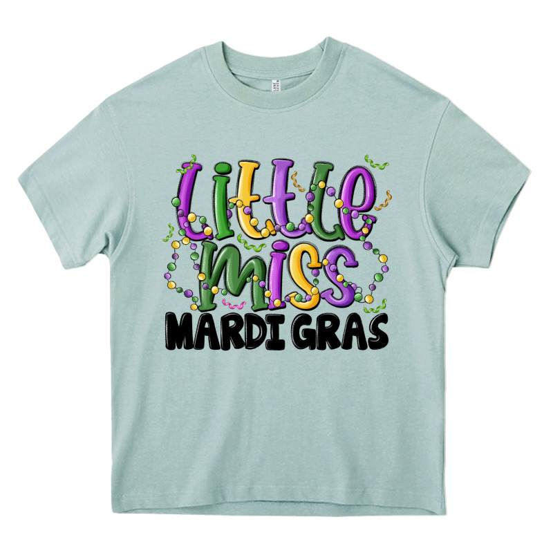 Little Miss Mardi Gras Heavy Core Tee by MaliasSmallBusiness | Teevron