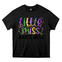 Black little miss mardi gras Heavy Core Tee - MaliasSmallBusiness