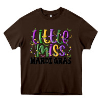 Chocolate Brown little miss mardi gras Heavy Core Tee - MaliasSmallBusiness