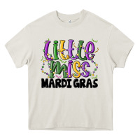 Cream little miss mardi gras Heavy Core Tee - MaliasSmallBusiness