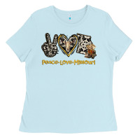 Baby Blue Peace Love Missouri Ladies Tee - Jasminsmagicworld
