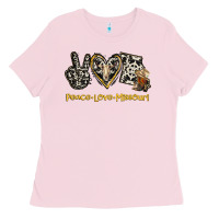Bubblegum Pink Peace Love Missouri Ladies Tee - Jasminsmagicworld