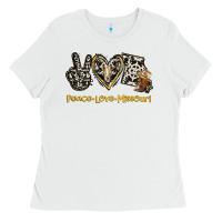 White Peace Love Missouri Ladies Tee - Jasminsmagicworld