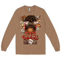 Baseball Mom Afro Messy Bun Long Sleeve Tee | Teevron